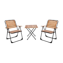 Bistro Set Metal Ayak 52x52 2 Katlanır 2 Sandalye 1 Katlanır Masa