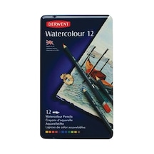 Derwent Watercolour 6,9 Mm Sulandırılabilir Kuru Boya 12'li 32881 Set Renkli Kutu İle Kırtasiye Ürünü Karışık