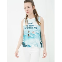 Koton Baskılı Bluz Ekru Desenli 6yal31595jk 6YAL31595JK49E