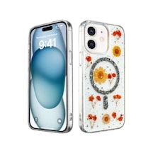 Newface - 383 - İphone 12 Kılıf Daisy Simli Magsafe Kapak - Edntrend - - Siyah