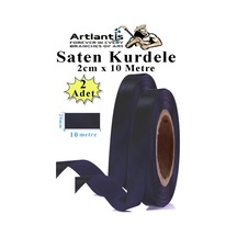 Siyah Kurdele Saten 2 Cm 10 Metre 2 Adet Saten Kurdela Parlak Hediye Ve Süsleme Şeridi Süs Paketleme Çiçek Saç El