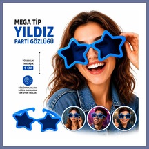 Bezos Mega Tip Yıldız Parti Gözlüğü Mavi Renk Dlra Diğer
