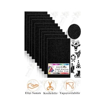 Siyah Simli Karton A3 30x40 Cm 10 Lu 1 Paket Simli Fon Kartonu Parıltılı Kağıt Anasınıfı Kreş Etkinlik Proje Siyah