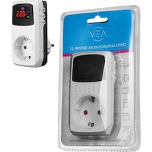 Vea Ve-22393 15a 3520w Tekli Dijital Göstergeli Akım Korumalı Priz 0