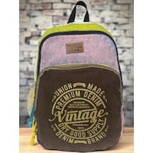 Old Cotton Cargo Kaliteli Renkli Vintage Disayn Sırt Gezi Okul Seyahat Çantası 30 Cm X 42 Cm Kahverengi
