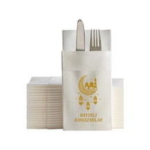 Ake Kağıt Ramazan Baskılı Cepli Sunum Peçetesi 48 x 48 CM 50 Adet