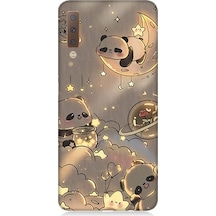 Samsung Galaxy A7 2018 Uyumlu Panda Ve Gezegenler Desenli Silikon Kılıf