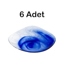 6lı 10641 Linden Batik Mavi 19 Cm Pasta Tabağı Takımı