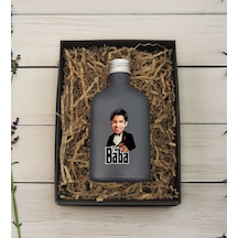 Bk Gift Kişiye Özel The Baba Karikatürlü Antrasit Tasarım Cam Şişe Kolonya 200 ML 1
