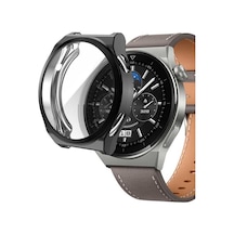 Huawei Watch Gt 3 Pro 46mm Titanyum İçin Kılıf 360 Full Round Soft Silicone Siyah Watch Gt3 Pro 46mm Titanyum İle Uyumlu Kılıf - Siyah Çok Renkli
