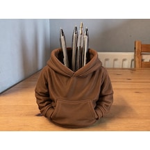 3d Baskı Kapüşonlu Sweatshirt Kalemlik - Masaüstü Organizer-kahverengi Çok Renkli