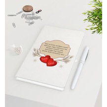 Kişiye Özel Sevgililer Günü Beyaz Defter Kalem Seti-119
