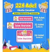 Okul Temalı Okul Kreş Kişiye Özel İsim Etiket Seti - Model 201 Çok Renkli