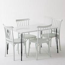 Nero Beyaz Masa 75x110 Cm Violet Beyaz Sandalye Mutfak Masa Takım