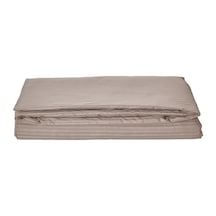 Komfort Home Battal Boy Çizgili Pamuk Saten Nevresim / Sütlü Kahv
