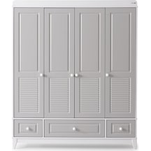 Joy 4 Kapılı Dolap, Bebek ve Genç Odası Dolap Gri