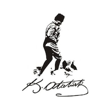 Mustafa Kemal Atatürk Oto Sticker Siyah 25 15 Cm