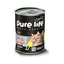 Purelife Plus Tavuk Etli Yavru Kedi Konserve Mama 400gr