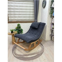 Asedia Miskin Naturel Teddy Antrasit Sallanan Sandalye Dinlenme Koltuğu