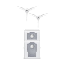 Roborock Qrevo Plus Uyumlu 2 Adet Beyaz Yan Fırça 2 Adet Toz Torbası