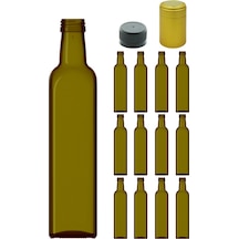 Afracam Maraska Yeşil 500 ML Cam Şişe Kapak Kapüşon 12 Adet