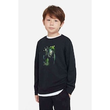 Tshirthane Ronnie James Dio 2 Baskılı Unisex Çocuk Siyah Sweatshirt Siyah