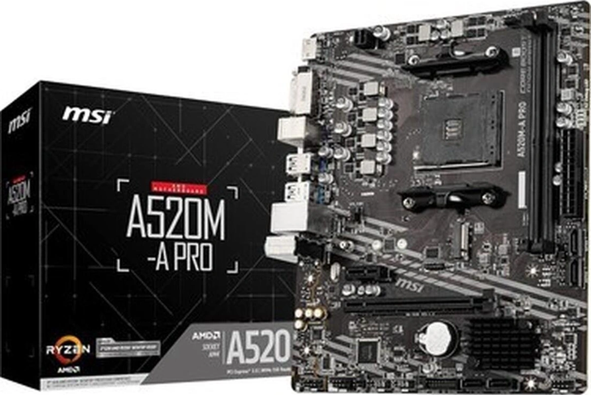 A520m-a Pro Am4 Ddr4 Bellek 4600 Oc Dvı Hdmı M.2 Usb3.2 Matx Anakart-24995
