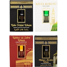 Kabe Örtüsü + Kubbetül Sahra + Makamı İbrahim + Medine Ravza Alkolsüz Esans 4 x 3 ML