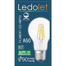4w Filamentli Led Ampul A60 E27 Dim Vintange Rustik Lamba Sarı Işık 2700k Diğer