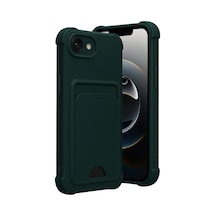 Apple  Uyumlu  iPhone 16e Kelvin Kartvizitli Silikon Koyu Yeşil