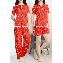 Seka Store Seka Milan 3'lü Pijama Takımı Seti Kırmızıbeyaz - 50596.1857. Çok Renkli