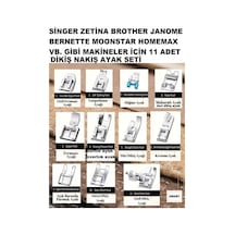 11 Parça Ev Tipi Aile Dikiş Makinesi Ayak Seti Singer Janome Pfaff Zetina