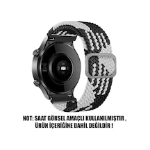 Honor Watch Gs Pro İçin Kordon Braided Loop Band Siyah Beyaz Honor Watch Gs Pro İle Uyumlu Kordon - Siyah - Beyaz Çok Renkli