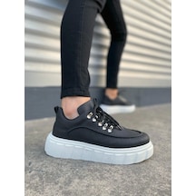 Jy010 Cloud Bağcıklı Cilt Erkek Günlük Sneaker Ayakkabı Cbt - Siyah Siyah