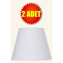 Beyaz Konik Lambader Başlığı 2 Adet Kumaş Çap 35 Cm Lb831