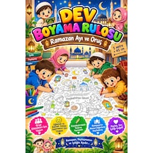 Ramazan Ayı Oruç Temalı Dev Boyama Kağıdı Çocuk Boyama Rulosu Büyük Boy 5 Metre - 808517787