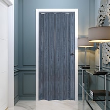Faran Dekorasyon 87 x 230 Antrasit Renk Camsız Pvc Akordiyon Katlanır Kapı - FRNAKMODEL-112