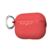 Apple Airpods Pro 3 Kılıf Deri Tarzı Silikon Case 03 Kırmızı