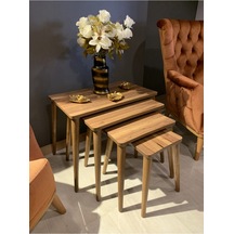 Akset 4lü Zigon Sehpa Ceviz