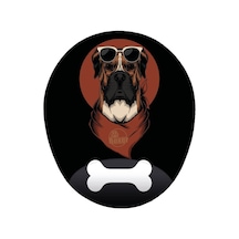 Boxer Köpek Turuncu Siyah Renkler - Bilek Destekli Köpekli Baskılı Mouse Pad 20x23 Cm Mousepad