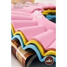 3 Adet Bebek Banyo Şapkası Ayarlanabilir Çıtçıtlı Silikon Tasarım 0-5 Yaş İçin Pembe Baby Bath Hat Duş Şapkası