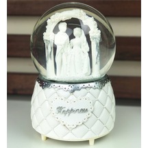 Gelin Damat Orta Boy Işıklı Müzikli Kar Küre
