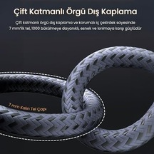 Hdmı 2.1 8k 60hz 4k 120hz 48 Gbps Hdr Earc Hdcp 2.2 Örgülü Ses Ve Görüntü Kablosu 1 Metre