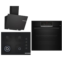Bosch HBJ559EB6T - POH7C6P31O - DWK66PJ60T 3D Fry Tepsili Siyah 3'lü 624 Ankastre Set