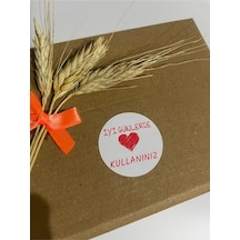 İyi Günlerde Kullanınız Kırmızı Yazılı Kalpli Yuvarlak Etiket 4x4 Cm 120 Adet
