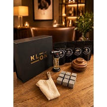 Klon Premium Hediyelik Viski Tütsüleme Seti, 1 Smoker, 9 Adet Mermer Küpler, Torch Çakmak Ve 4 Talaş Diğer