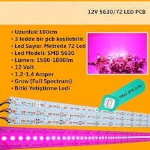 12 Volt Bitki İçin Ledli Led Bar Alüminyum Çubuk 72 Ledli Grow N11.3134