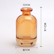 Kangvka Amber Renkli Oval Cam Vazo - Odalar İçin Dekoratif Süs - Minik Boyutlu Çiçek Sulama Aleti - Dayanıklı Ev Dekoru Jr104 Diğer