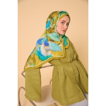 Silk Home Mayda Şal - 81007 - 70 X 190 / Yağ Yeşili, Turkuaz, Gök Mavi, Sarı, Asit - 13 Yağ Yeşili, Turkuaz, Gök Mavi, Sarı, Asit - 13