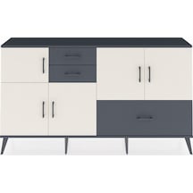 Arges Konsol 5 Raflı 3 Çekmeceli 5 Kapaklı 176x30x99 Antrasit-aytaşı/antrasit Aytası/antrasıt - Antrasıt